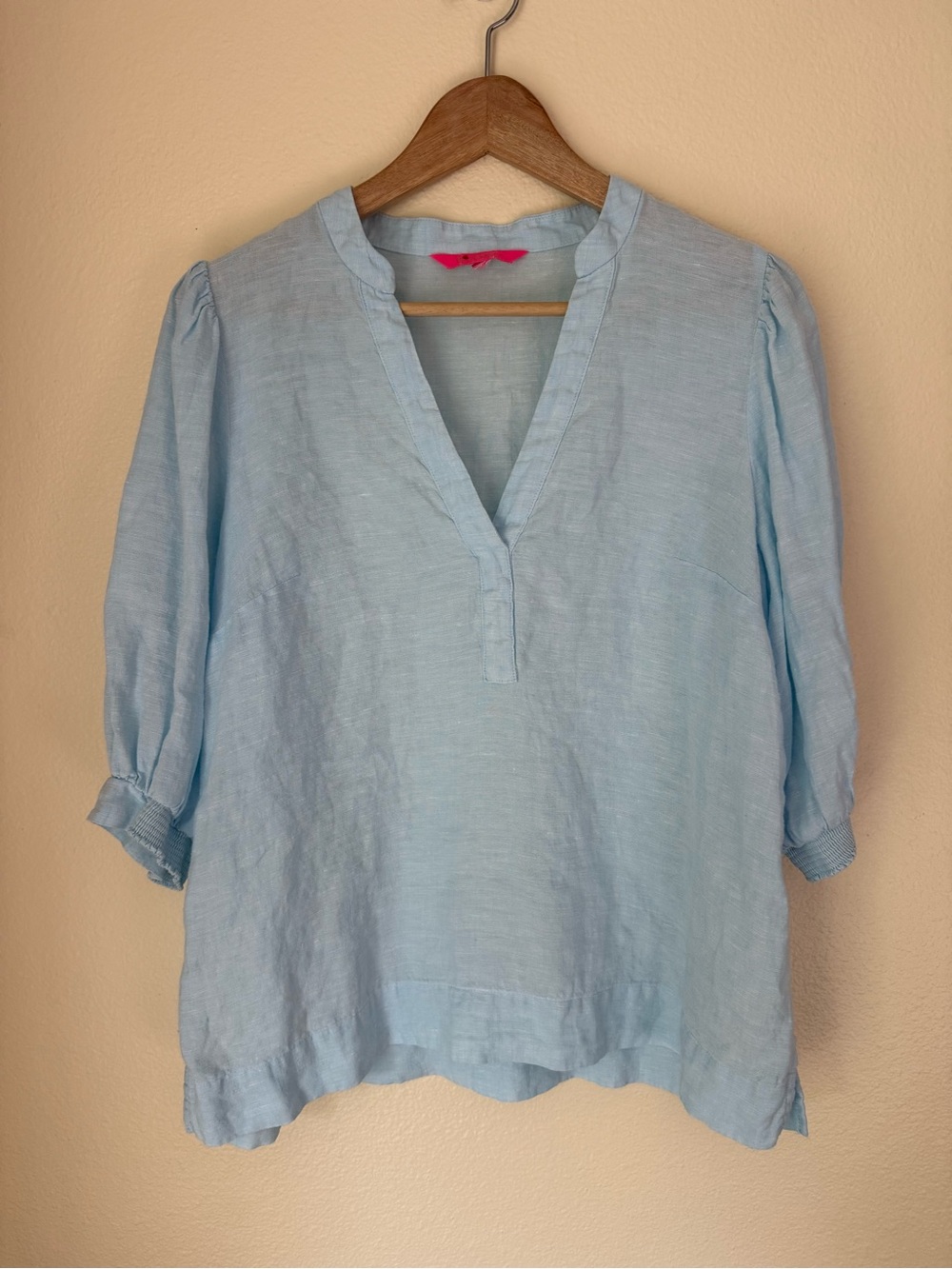 Lilly Pulitzer Light Blue V-Neck Linen Tunic